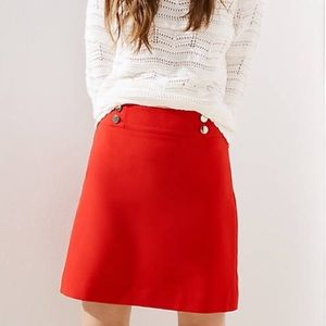 LOFT Shift Skirt with gold sailor buttons NWT | 16